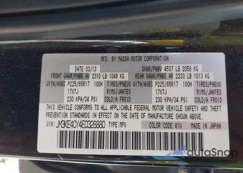 2014 Mazda Cx-5 Touring from USA, damaged, VIN JM3KE4CY4E0328880
